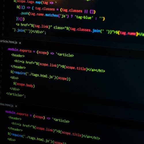 HTML code on a screen